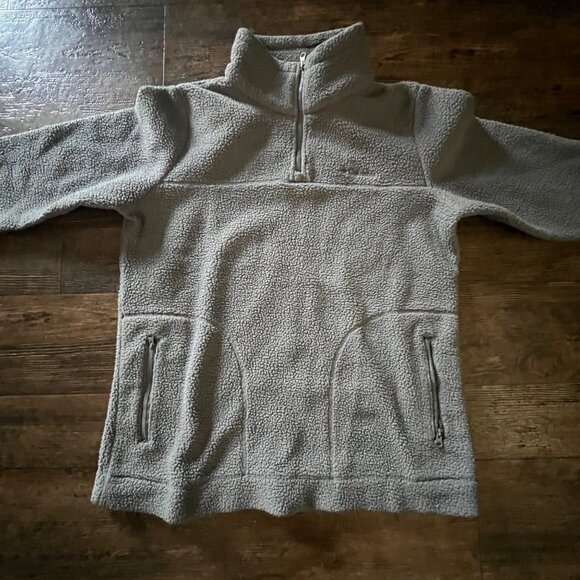 Columbia Womens Gray Sherpa Fleece Half-Zip Pullover Jacket Size M‎ - Picture 1 of 9
